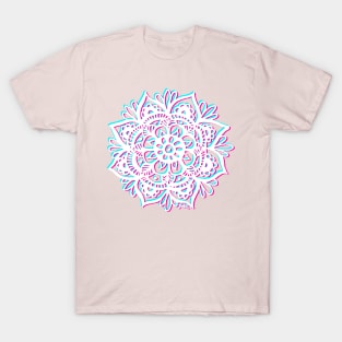 Aesthetic Mandala Pink and Blue T-Shirt